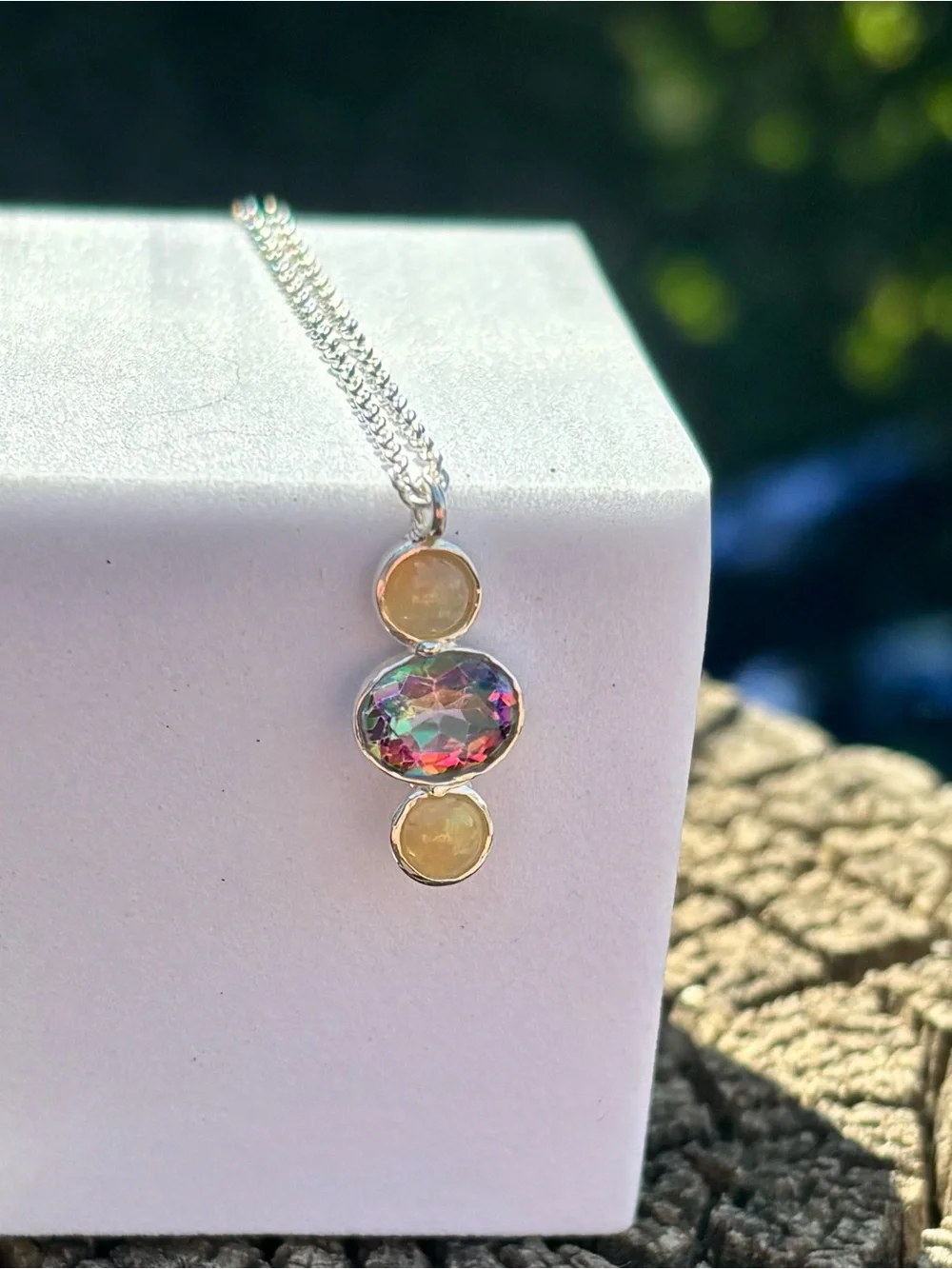 NEW! Ethiopian Opal & Topaz Necklace